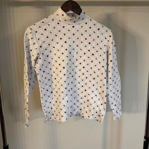 Croft & Barrow White Turtleneck With Mitten Stocking Wreath Design Size Small